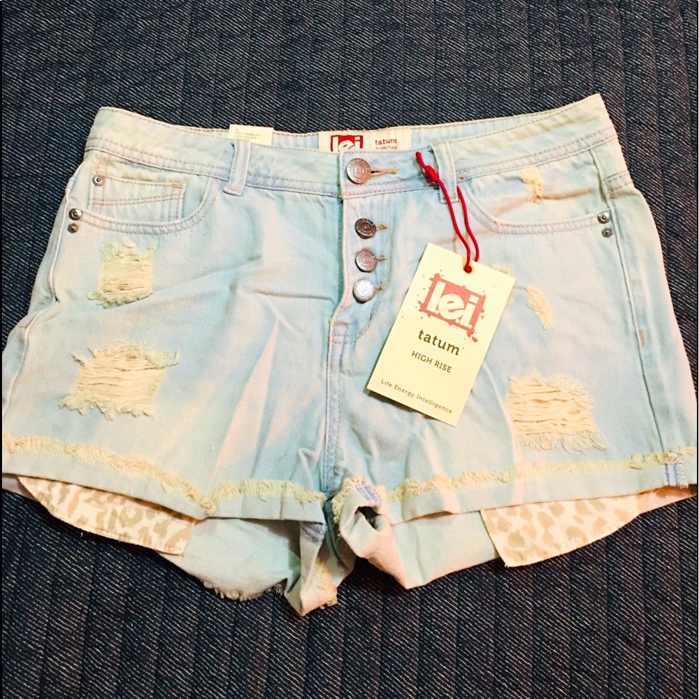 High waisted juniors jean shorts